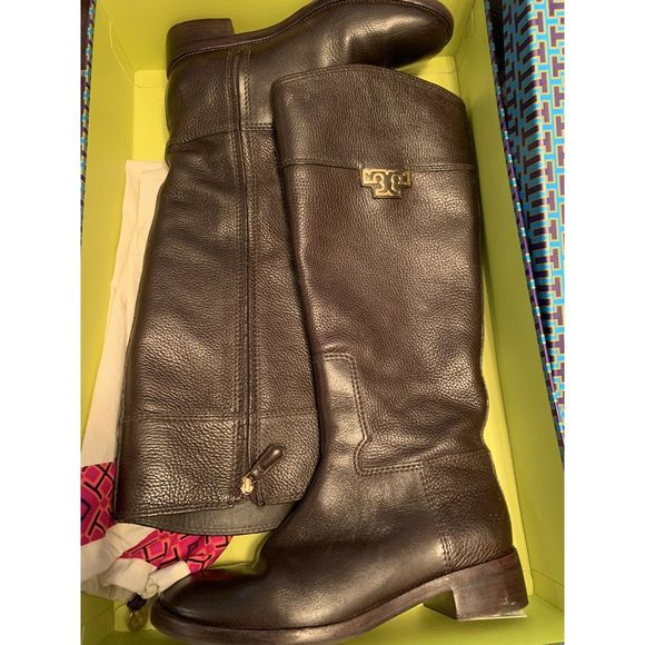 Tory Burch  Joanna Tall Leather Riding Boots - Picture 1 of 7